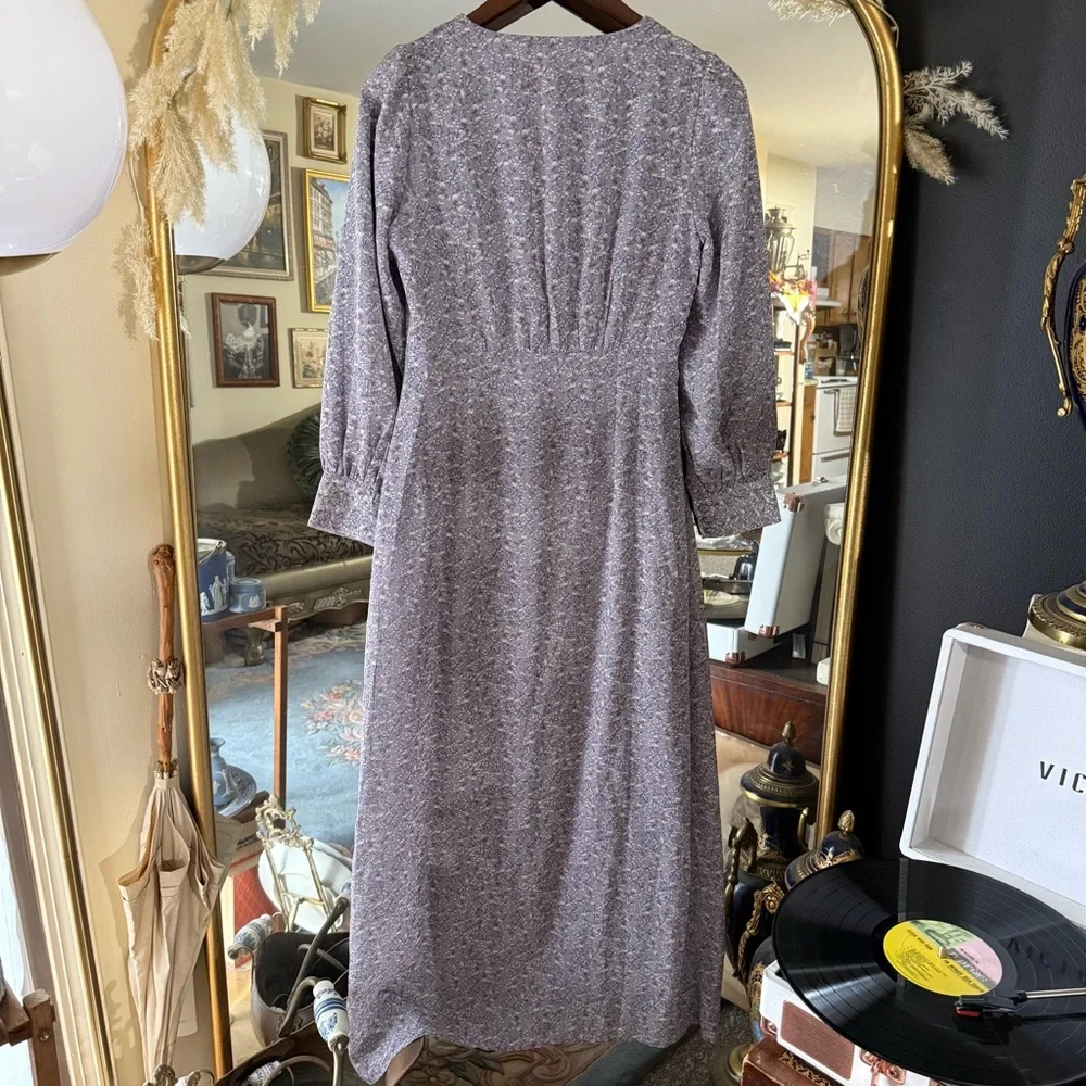 Veiled Collection Pastel Purple Lavender Floral Button Front Women's Maxi Dress - Picture 13 of 16